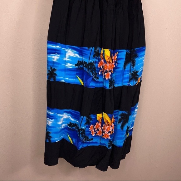 SMALL TROPICAL PRINT HALTER DRESS SLEEVELESS BEACH VACATION COLORFUL STRETCH TOP - Picture 10 of 12